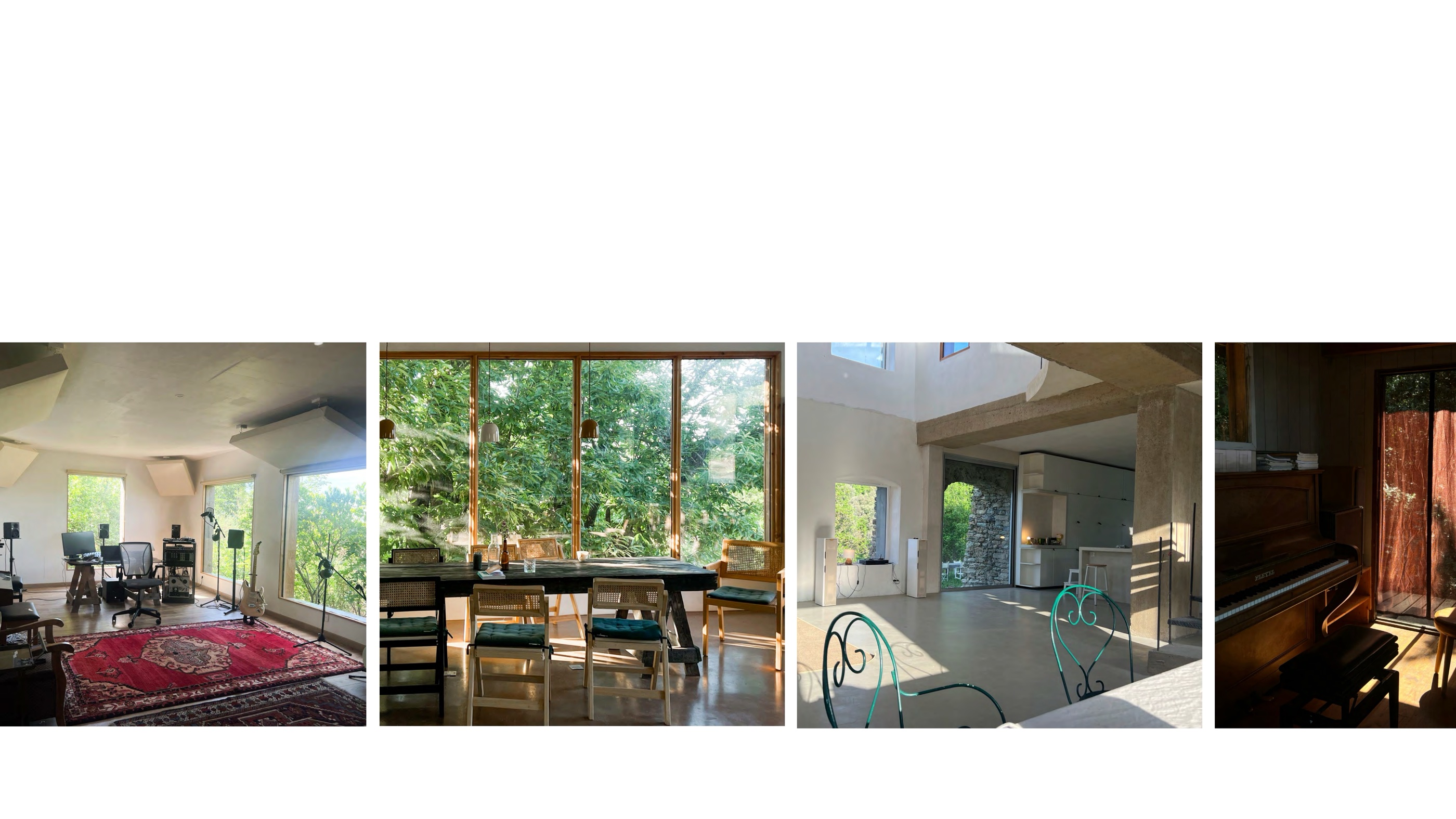 Studio musique, salon, cuisine, piano